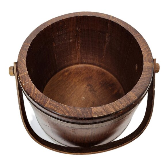 Vintage Basketville Putney Vermont Wood Barrel Cookie Bucket - Picture 2 of 9